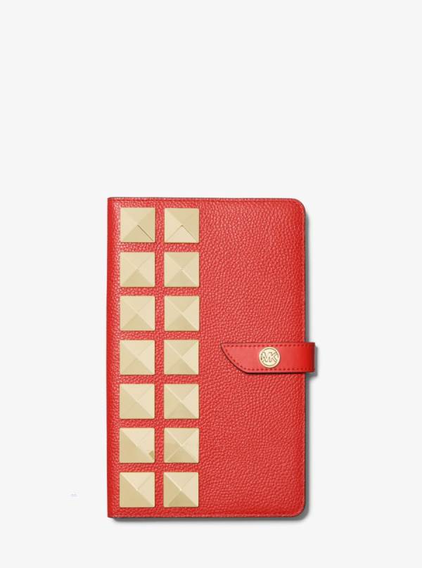 Damske Zápisník Michael Kors Medium Studded Pebbled Leather Hnede Ruzove - Doplnky Michael Kors Slevy | BEWYF-5689